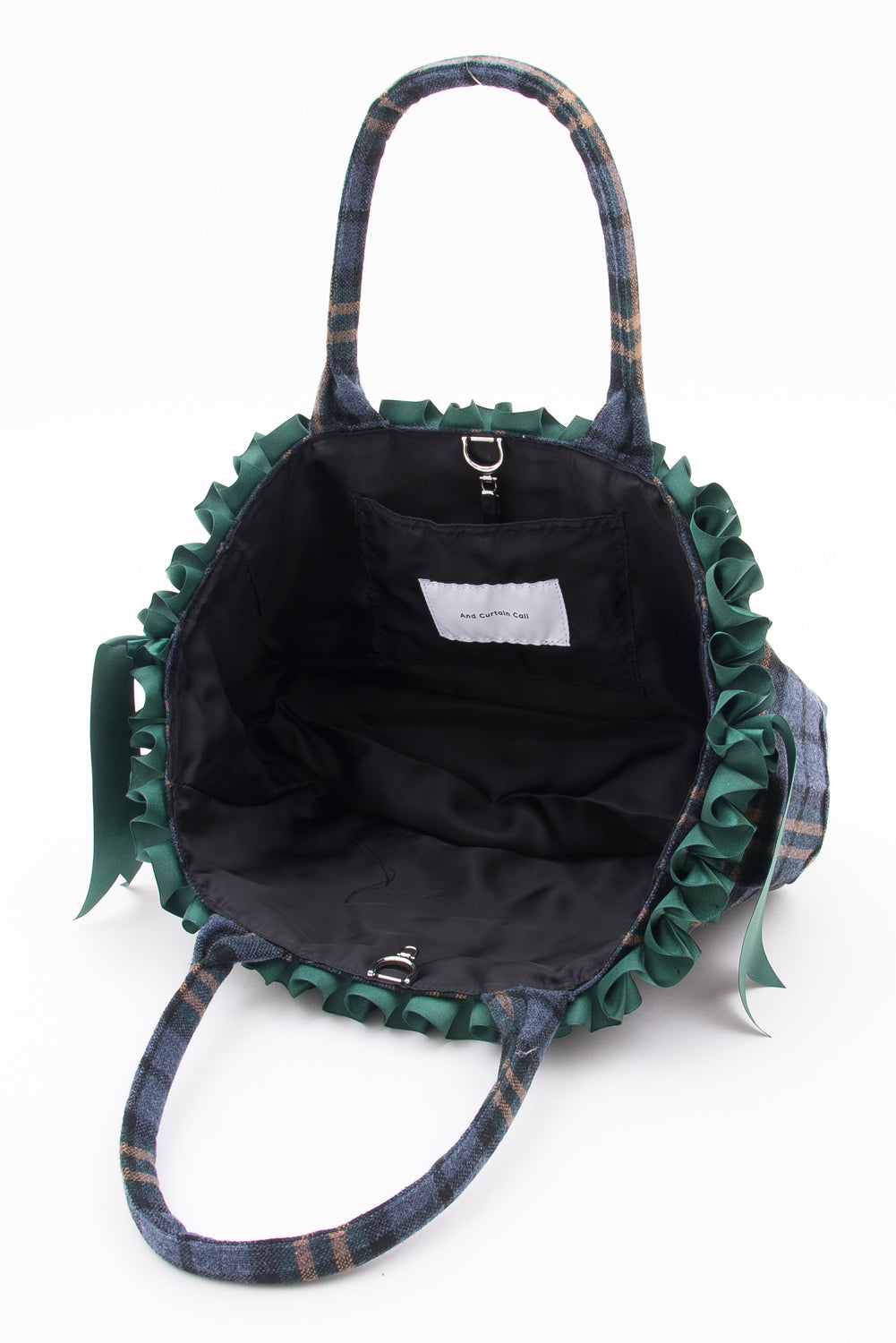 チェックトートバッグ【ブルー×ベージュ】