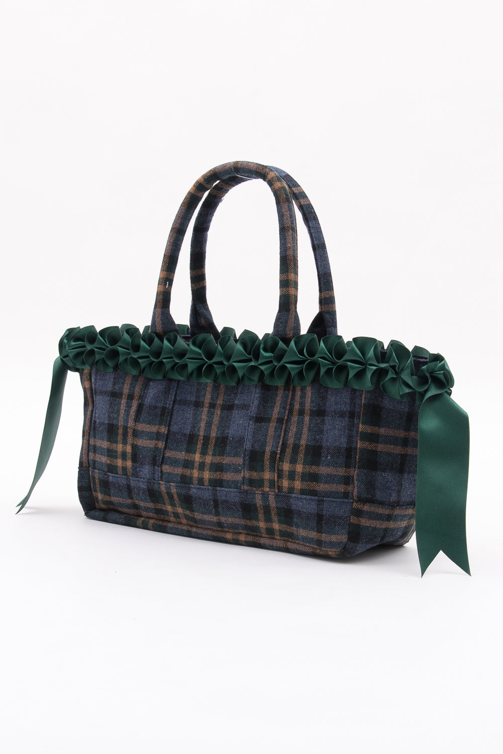 チェックトートバッグ【ブルー×ベージュ】