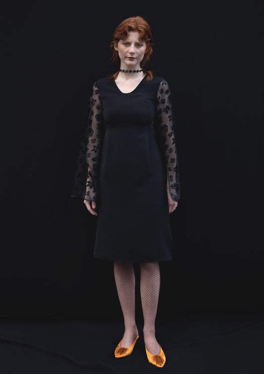 2021 AW andcurtaincall flower dress black